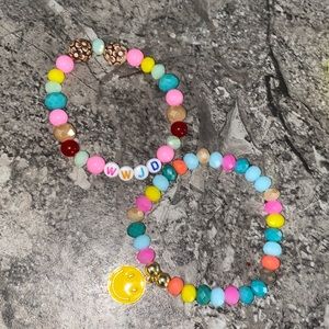 Colorful charm bracelet set